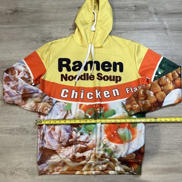 Ramen Noodle Soup Hoodies Men’s L Pullover Sweater 3D Print Fun Pouch Casual - Picture 3 of 4